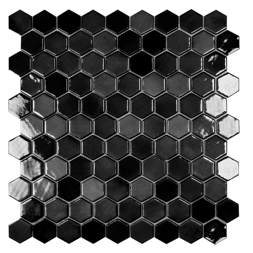 Mosaico Vidrepur Lux Anthracite Hex BR 31,7x30x7 cm
