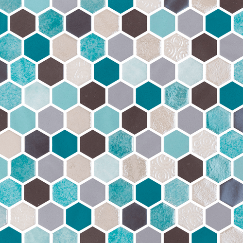 Mosaico Onix Hexagon Blend Aquamarine MT 29x30,1 cm