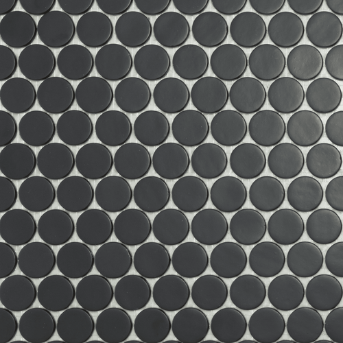 Mosaico Vidrepur Circle Black MT 25x25 mm