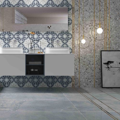 Porcelanato Münich Terrazo 87 90x90 cm