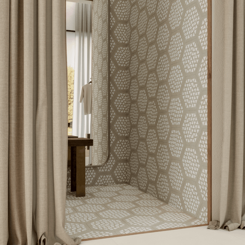 Porcelanato Terracreta Intarsio Argilla Esagono Mate 25x21,6 cm