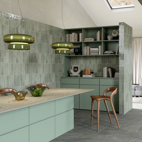 Porcelanato Miniature Soda Verde Perla Glossy 6x24 cm