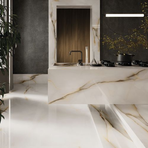 Porcelanato TDM Pure Onyx Perla Full Lappato de 120x278 cm RT