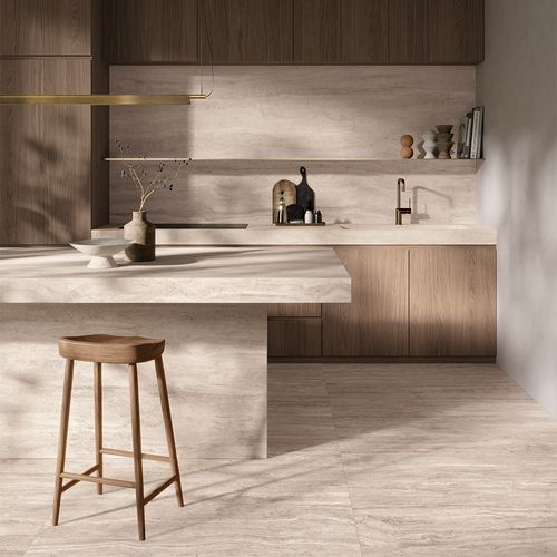 Porcelanato Royal Travertino Ebur Vein Cut Real Matt de 60x120 cm RT