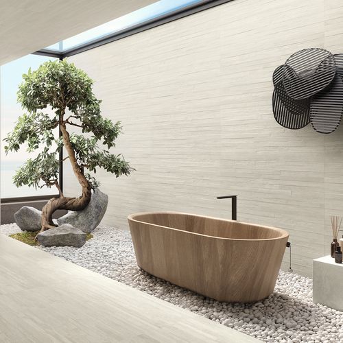 Porcelanato Re Play Concrete White 3D R 60x120 cm