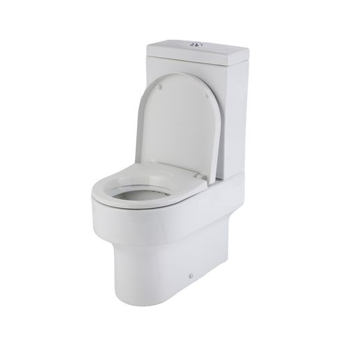 WC Blanco con Descarga a Muro y Asiento Thermodur