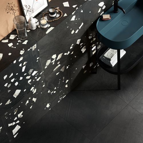 Porcelanato Schegge Grafite R 90x90 cm