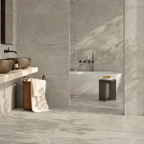 Porcelanato Everstone Grey Silktech de 100x100 cm Natural RT.