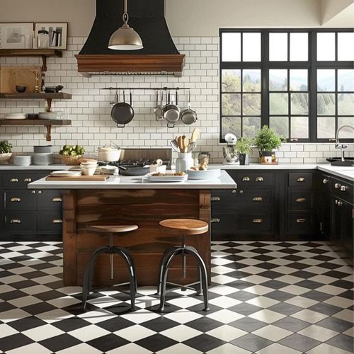 Porcelanato esmaltado Pavimento Negro Mate 15x15 cm