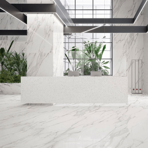 Porcelanato Tele di Marmo Statuario Michelangelo Ful Lapp de 90x180 cm RT