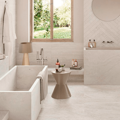 Porcelanato Unique Travertine White Minimal de 90x180 cm RT