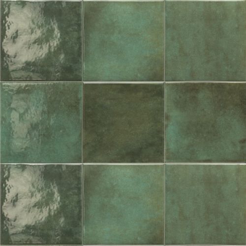 Porcelanato Spa&Pools Moss Green brillo de 15x15 cm