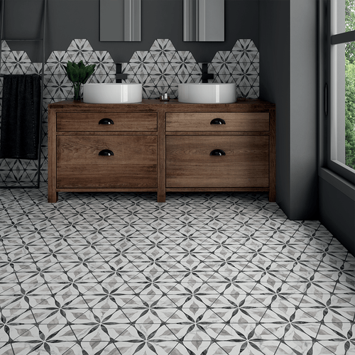 Porcelanato Hexagon Flower 17.5 x 20 cm