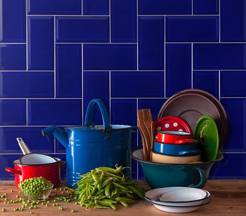 Cerámica Arquitectura Unicolor Azul Cobalto BX 10x20 cm