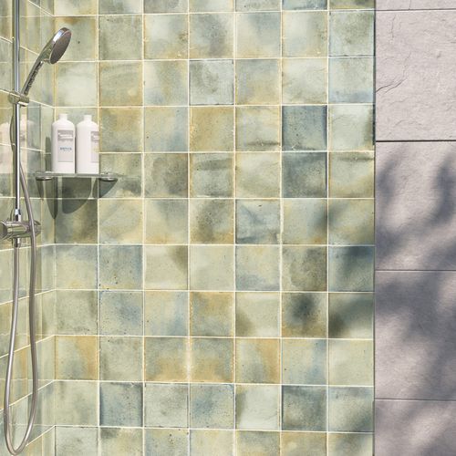 Porcelanato Spa&Pools Celadon brillo de 15x15 cm