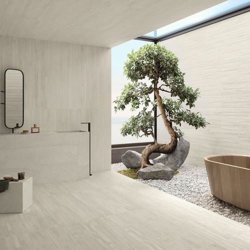 Porcelanato Re Play Concrete White Naturale R 60x120 cm