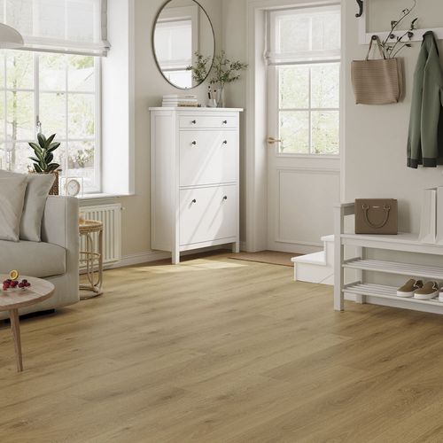 Piso fotolaminado Euro Cappuccino Oak 1218x197x8 mm, Waterproof