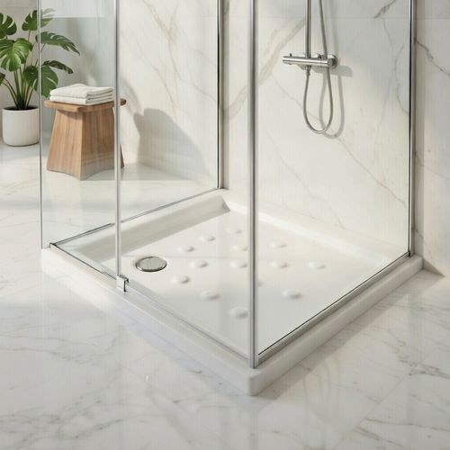 Receptáculo de Cerámica Blanca Gala Atlas de 700x700x80 mm